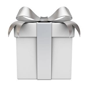 Present wrapped in silver
