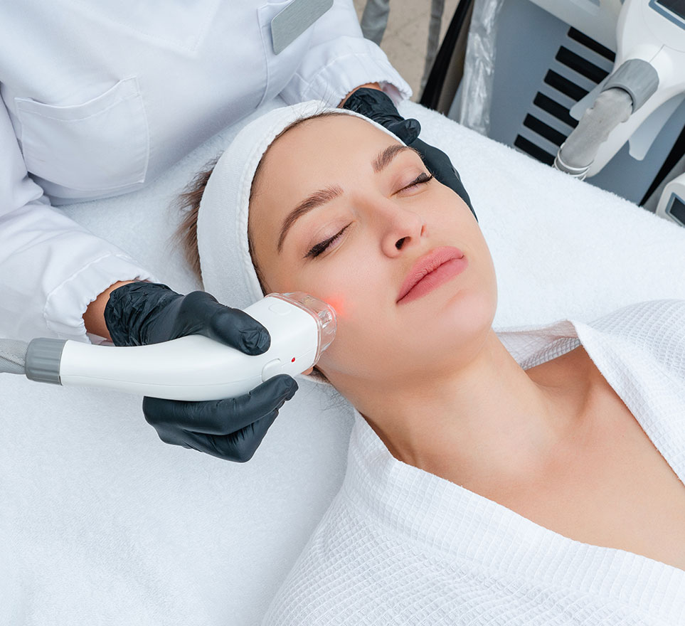Woman during a facial treatment