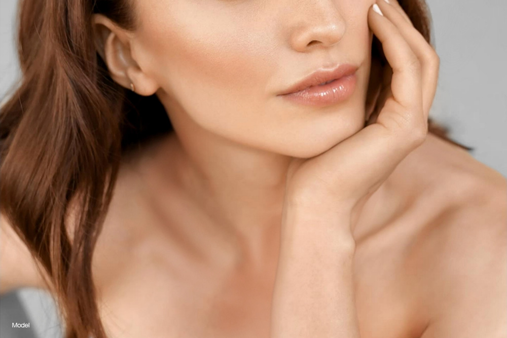 Up close of a womans face